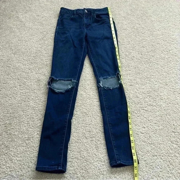 American Eagle Hi Rise Jeggings Pants Blue Women’s Size 0 Regular AEO Denim - Picture 4 of 12